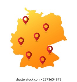 Germany map pin location vector illustration