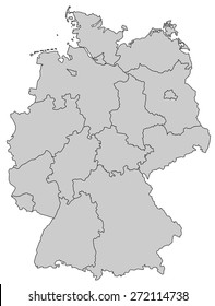 Germany Map - Provinces gray
