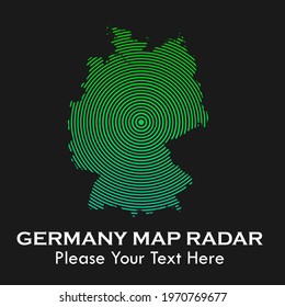 Germany map radar logo template illustration