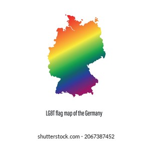 Mapa alemán con colores arcoiris. Concepto de igualdad de derechos para los homosexuales. vector modificable
