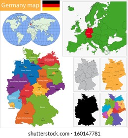Mapa de Alemania con regiones y ciudades principales