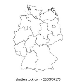 Germany map with regions. Vector illustration. svg