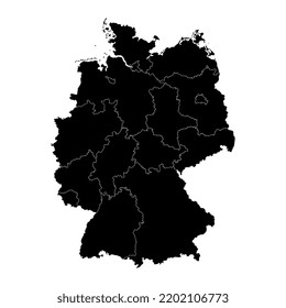 Germany map with regions. Vector illustration.