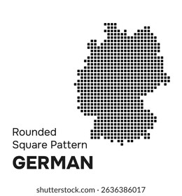 Germany map in Rounded Square Pattern Vector Illustration