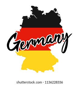 Germany Map Silhouette Flag Button Vector Art Design Patriotic Symbol