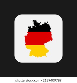 Deutschland Karte Silhouette mit Flagge auf weißem Hintergrund