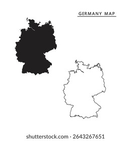 "Germany Map Silhouette and Outline – Editable Vector for Educational and Design Use"
