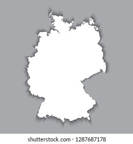 Germany map silhouette with shadow effect. EPS10 vector with transparency organized in layers for easy editing.