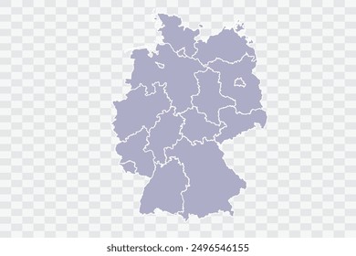 Germany Map silver Color on White Background quality files Png