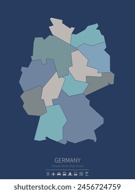 Mapa de Alemania.
un simple mapa del país.