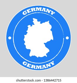 
Germany map sticker blue with white for travel