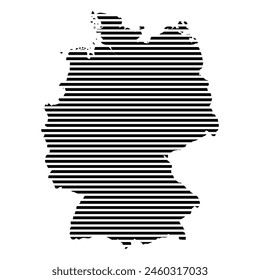 Germany map Striped pattern map vector illustration