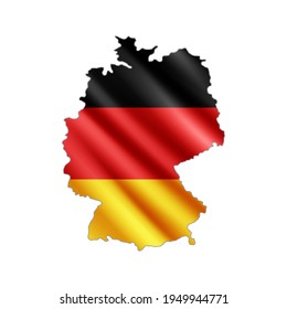 Mapa de Alemania.  Bandera de país estilizada. Territorio estatal. 3 D. Ilustración vectorial. 