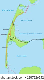 Deutschland - Karte von Sylt Island