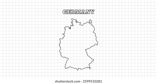 Germany map travel with outline simple drawing version Illustration