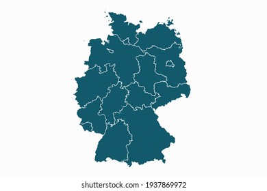 Germany map vector. blue color on white background. svg