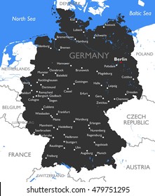 Germany map | Vector detailed color Germany map svg