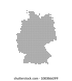 Germany map vector. map dotted silhouette with black dots on a white background. Vector illustration eps 10.