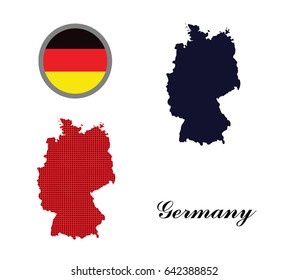 Germany Map Vector With The German Flag