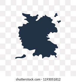 Germany map vector icon isolated on transparent background, Germany map transparency concept can be used web and mobile