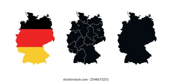 Germany Map vector icon. Map of Germany various styles.