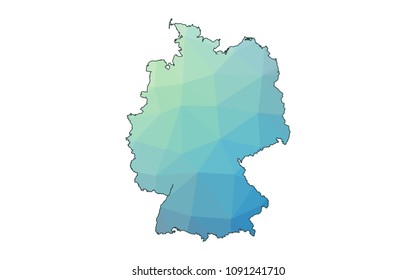 Germany Map Vector Illustration Polygonal Style Stock Vector (Royalty ...