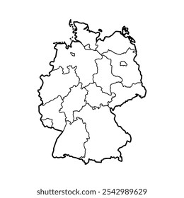 Alemanha mapa vetor ilustração, esboço rabisco República da Alemanha mapa, Alemanha mapa silhueta