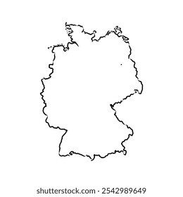 Alemanha mapa vetor ilustração, esboço rabisco República da Alemanha mapa, Alemanha mapa silhueta