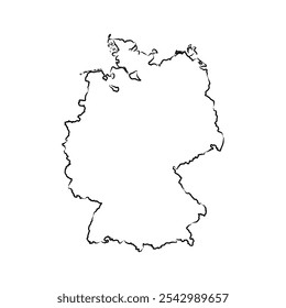 Alemanha mapa vetor ilustração, esboço rabisco República da Alemanha mapa, Alemanha mapa silhueta