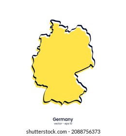 Germany map vector illustration template design. Outline style.