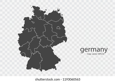 germany map vector, isolated on transparent background.