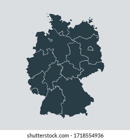 germany map vector, isolated on gray background