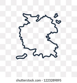 Germany map vector outline icon isolated on transparent background, high quality linear Germany map transparency concept can be used web and mobile