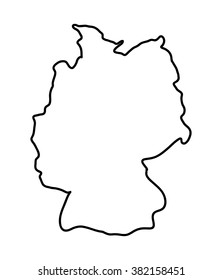 Germany map vector symbol icon  design. silhouette illustration isolated on white background.