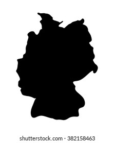 Germany map vector symbol icon  design. silhouette illustration isolated on white background.