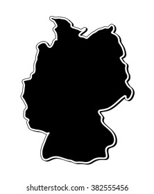 Germany map vector symbol icon  design. silhouette illustration isolated on white background.