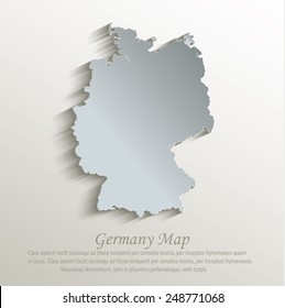 Germany map white blue card paper 3D vector