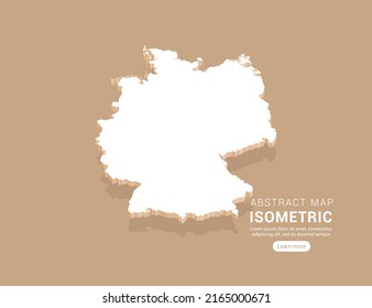 Alemania mapea blanco sobre fondo marrón con vector isométrico.