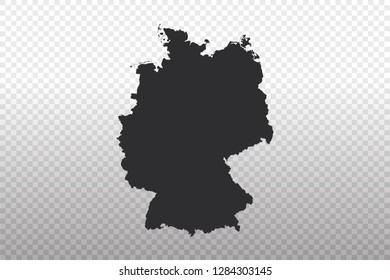 Germany Map - World Map International vector template isolated on transparent background - Vector illustration eps 10