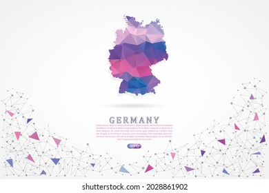 Germany map - World Map International vector template with polygon pink color gradient isolated on white background for education, website, banner, infographic - Vector illustration eps 10
