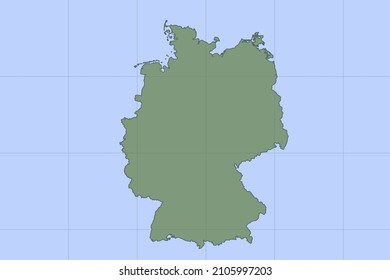 Germany Map - World map International vector template with green color on blue background and grid design for design, education, website, infographic, banner - Vector illustration eps 10