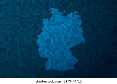 Germany Map - World Map international vector template with technology style isolated on blue pixel background for education, design, website, infographic - Vector illustration eps 10