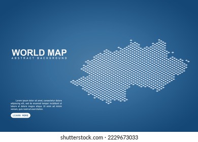 Deutschland Karte - Weltkarte Internationale Vektorvorlage mit isometrischen oberen und weißen Pixel, Gitter, Grunge, Halbtonstil einzeln auf blauem Hintergrund für Design, Web - Vektorgrafik eps10