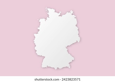 Germany Map - World map International vector template with paper cut style including shadow and white color on pink background for design, education, website - Vector illustration eps 10