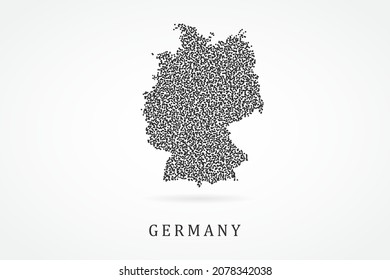 Germany Map - World map vector template with Black grid on white background  for education, infographic, design, website, banner - Vector illustration eps 10