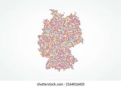 Germany Map - World map vector template with colorful dots, grid, grunge, halftone style isolated on white background for education, infographic, design - Vector illustration eps 10