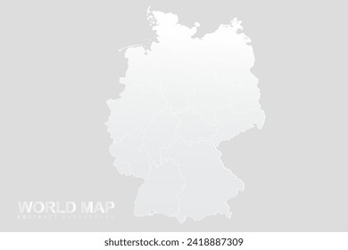 Germany Map - World Map vector template with High detailed including white and grey gradient color and white outline color isolated on grey background - Vector illustration eps 10