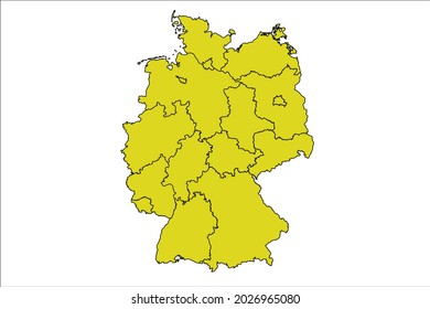 Germany map yellow Color on Backgound