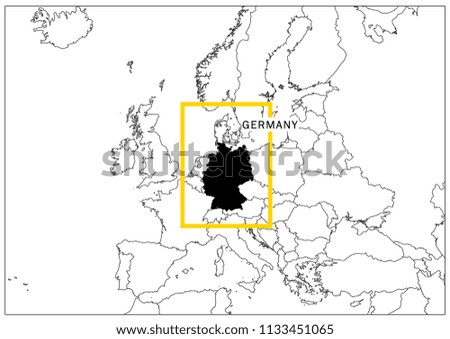 Germany map yellow frame geography national 