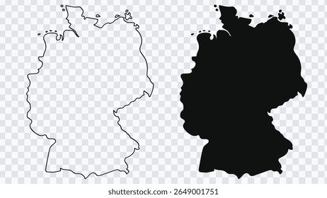 Germany map.Flat and Outline map of Germany style.Vector illustration.